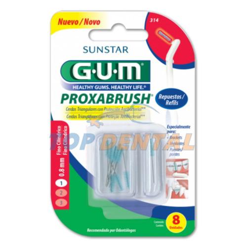 GUM REPUESTO INTERDENTAL 0.8 mm ROJO x8 unidades