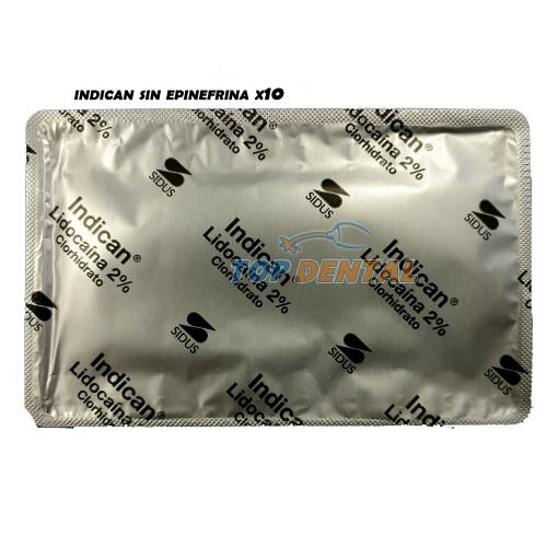 INDICAN SIN EPINEFRINA BLISTER X10 UNIDADES